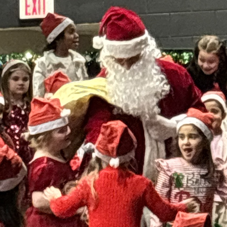 students with Santa 