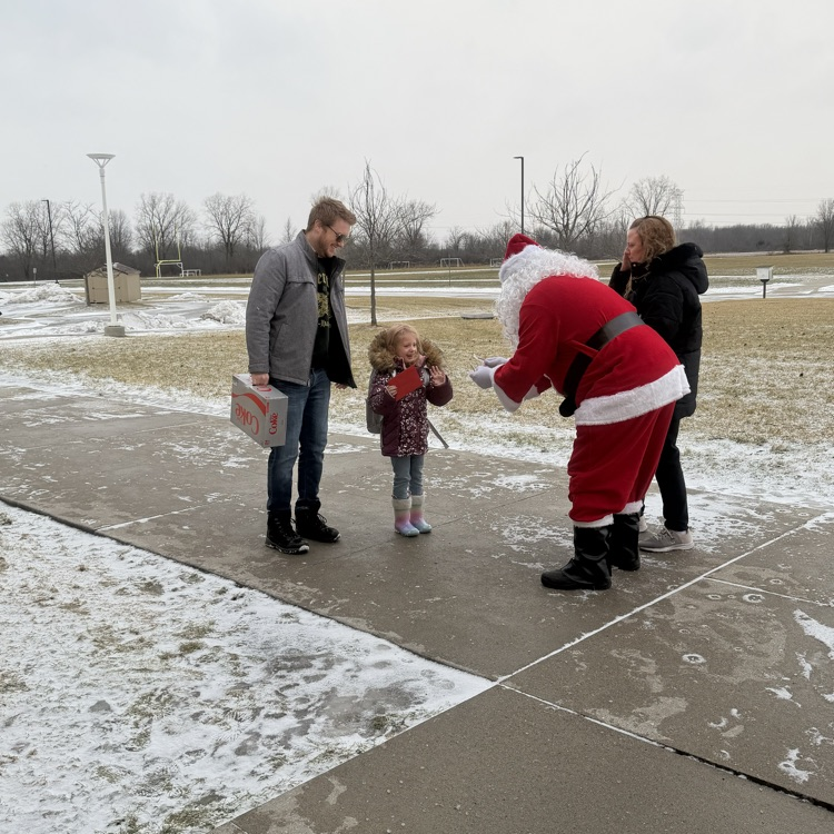 student with Santa 