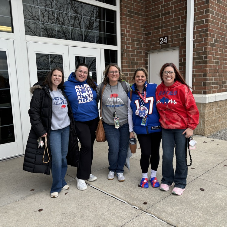 staff with Bills shirts