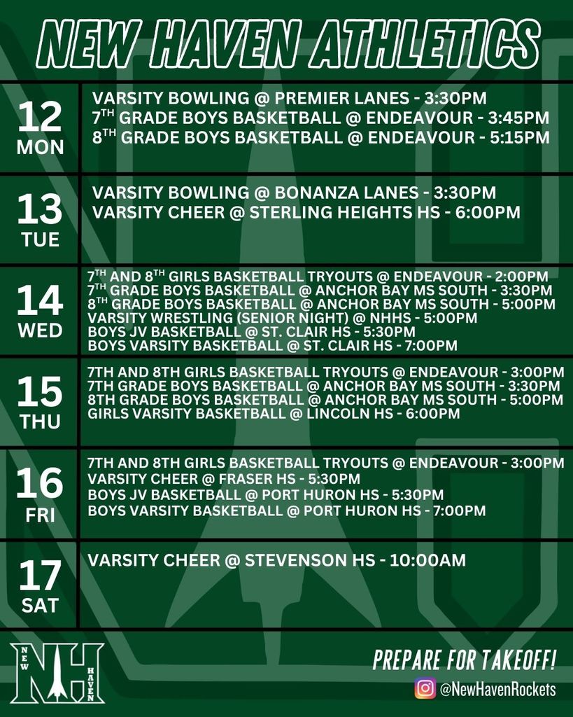athletic schedule for 1.11.2026