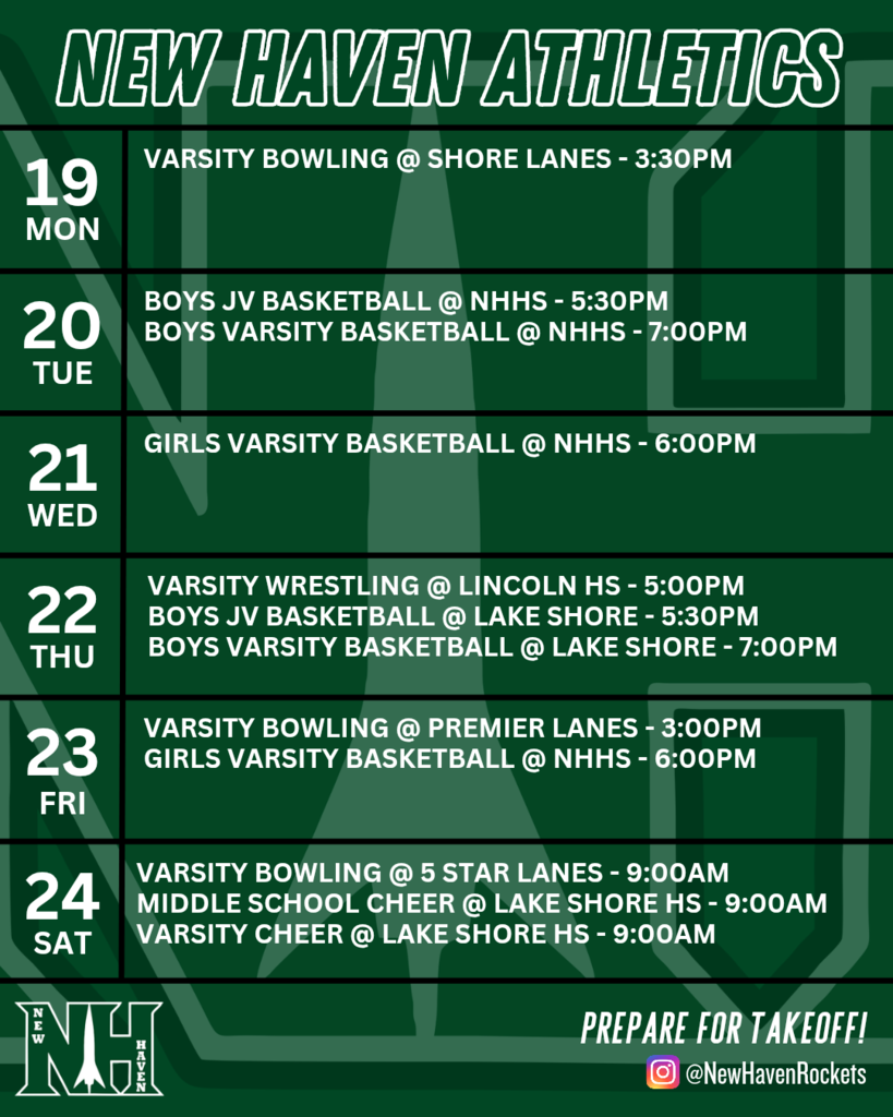 Athletic Schedule for 1.18.2026