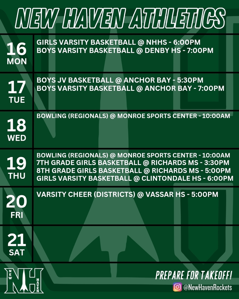 Athletic schedule for 2.15.2026