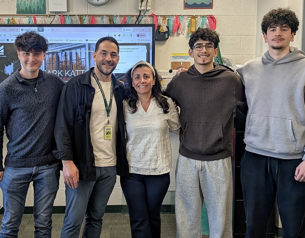 Mark, Mrs. M, and students