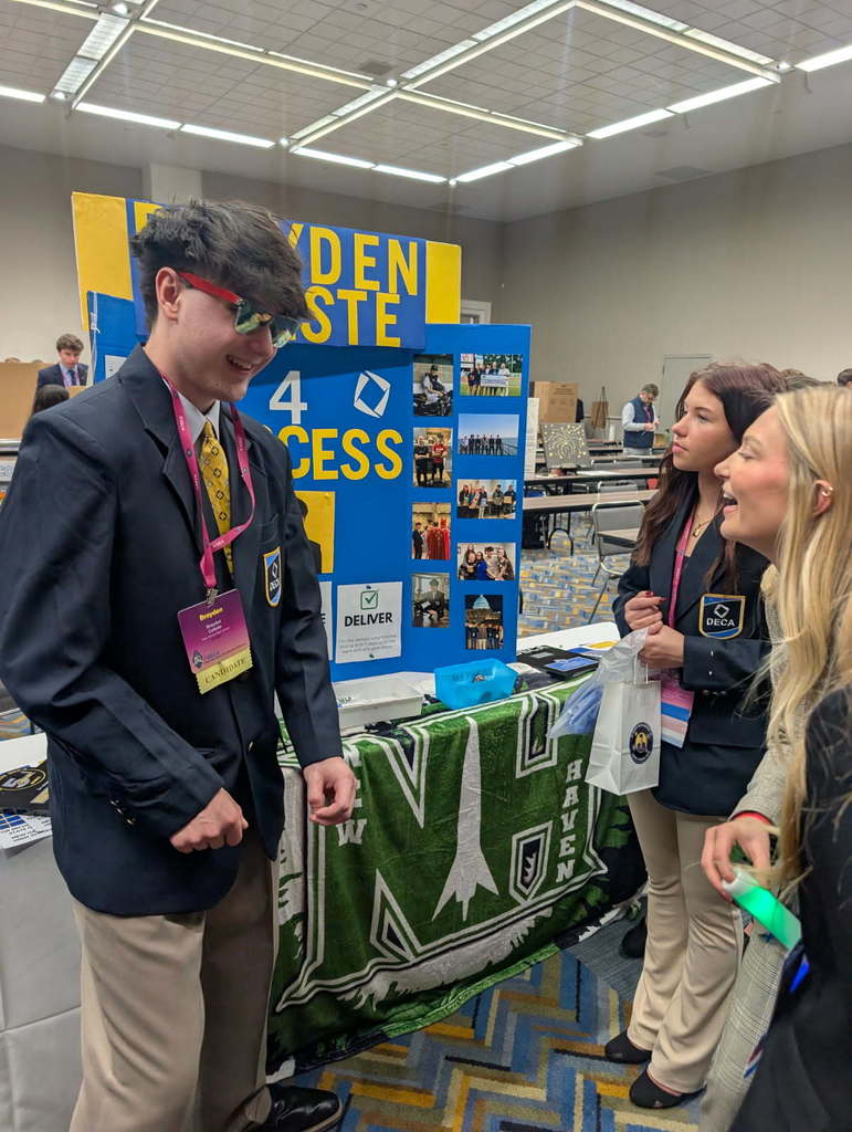 Brayden meeting with students