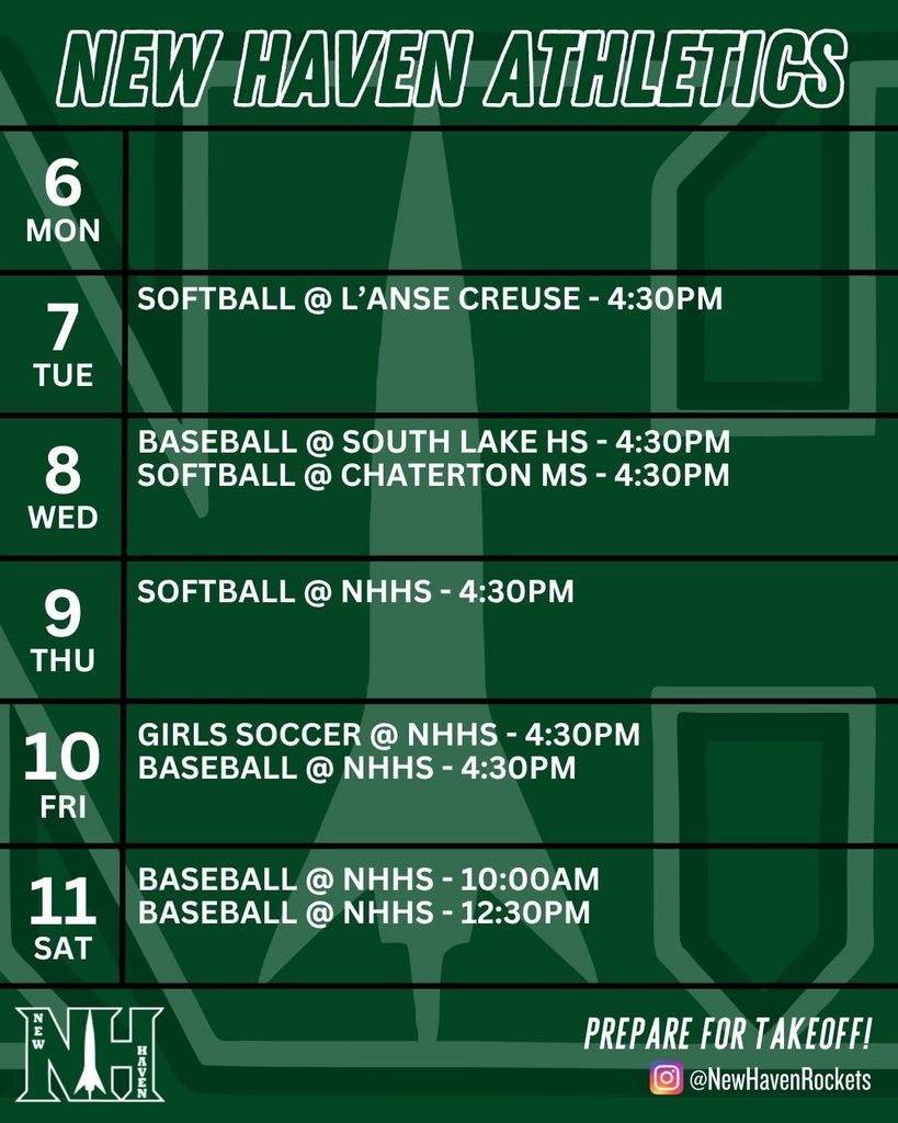 Athletic Schedule for 4.5.2026