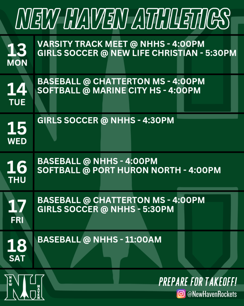 Athletic Schedule for 4.12.2026