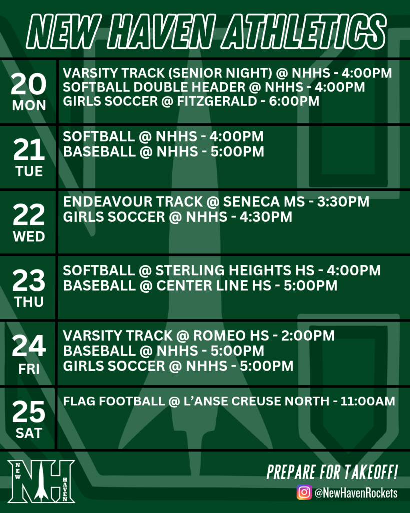 Athletic schedule for 4.19.2026