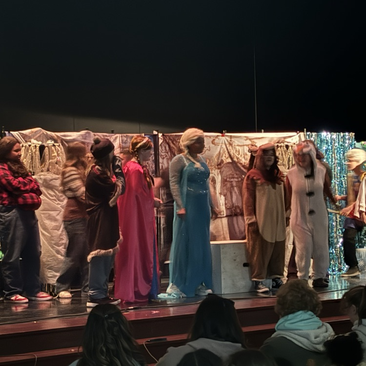 students on stage