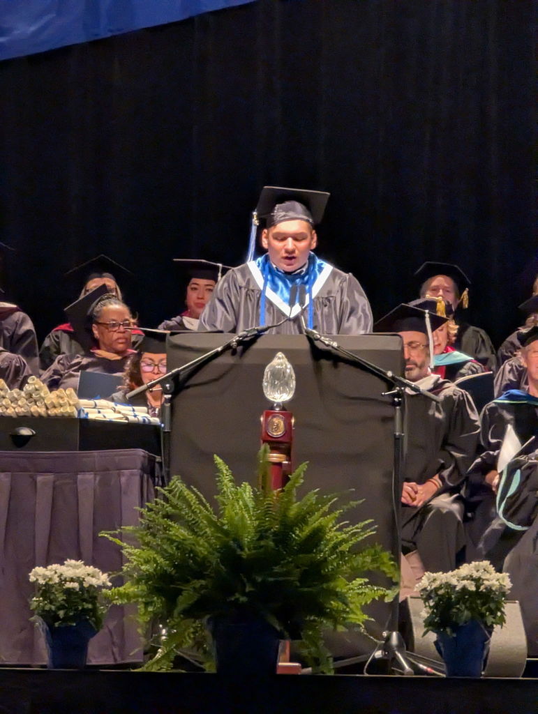 Dylan giving a speech
