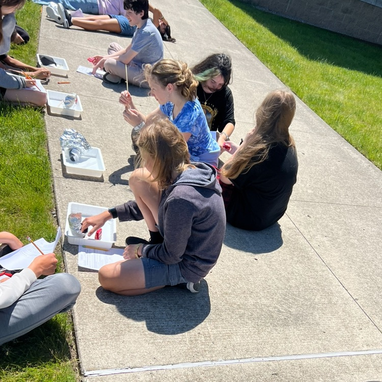 student working outside