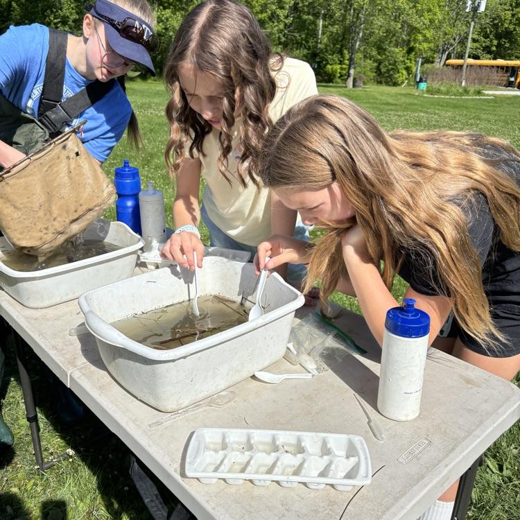 students outside lab