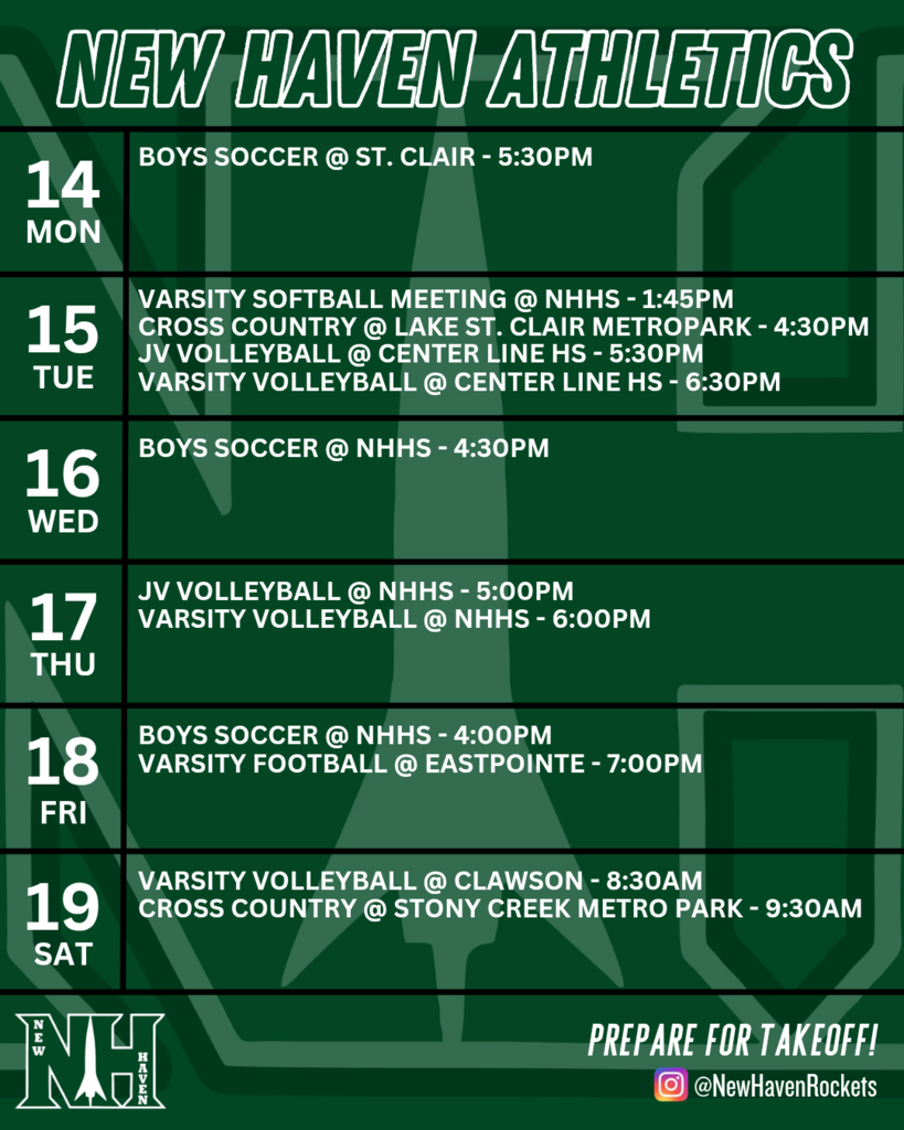 Athletic Schedule 9.13.2026