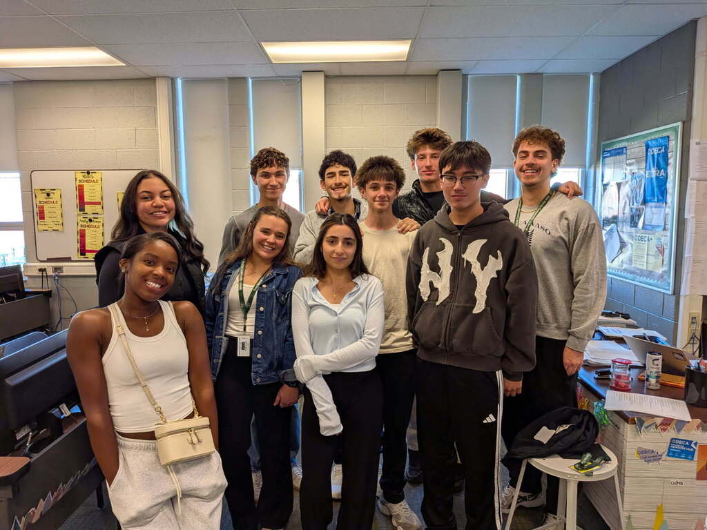 Former Grads with students