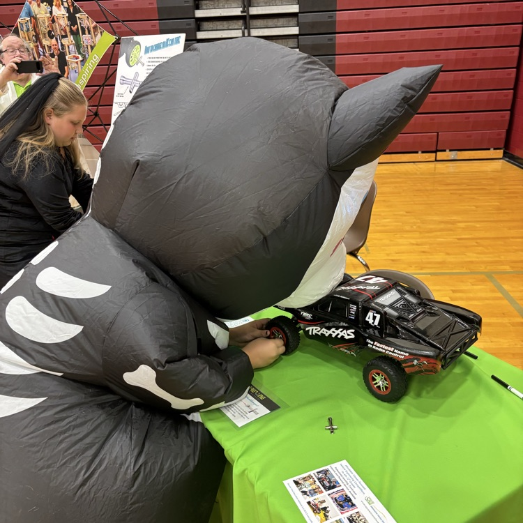 student at a robotics event