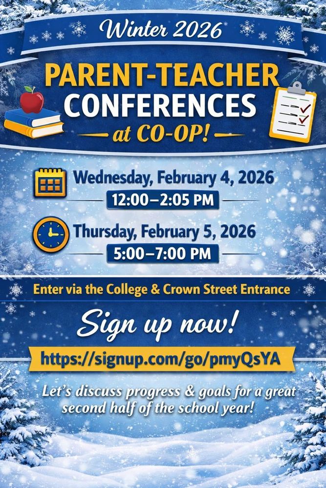 Winter 2026 Teacher Conferences at CO-OP!