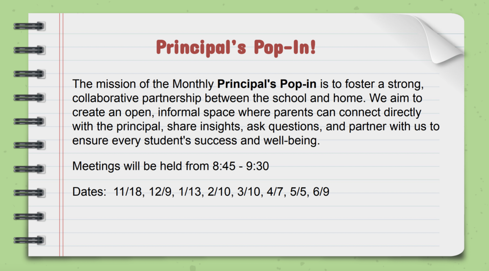 Principal's Pop-In!