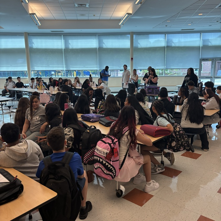 gathered in the cafeteria 