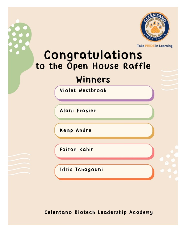 Open House Raffle Winners!