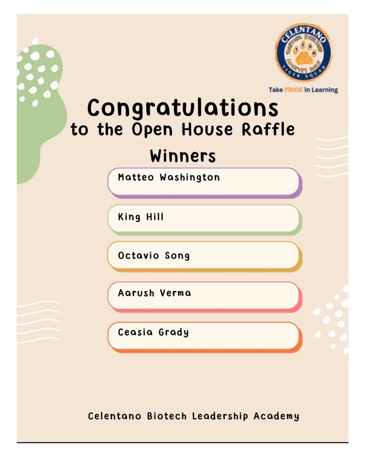 Open House Raffle Winners!