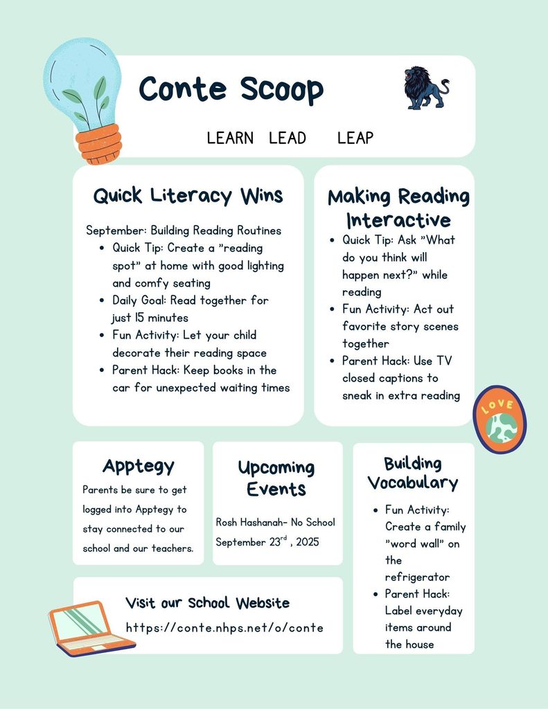 Conte September Literacy Scoop