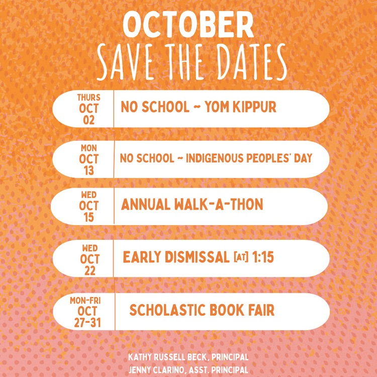 Oct. Save the Dates