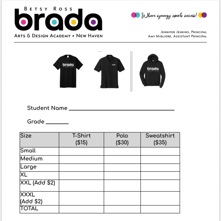 BRADA Gear Order Form