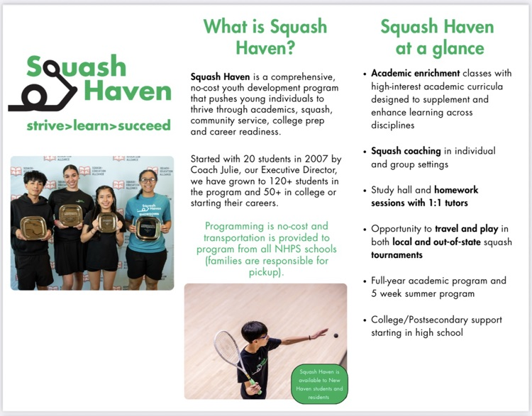 Squash Haven Flyer- English