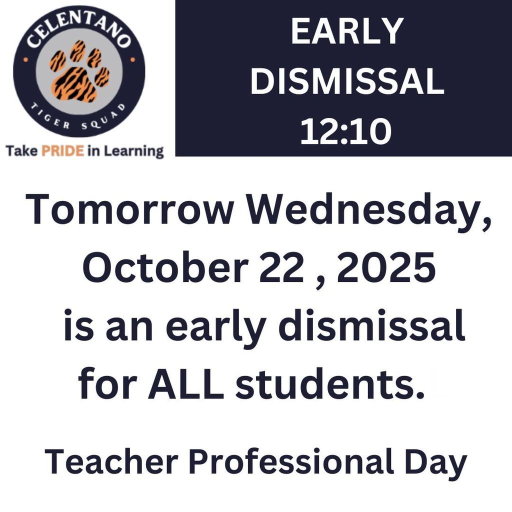 Early Dismissal Wednesday, October 22, 2025 