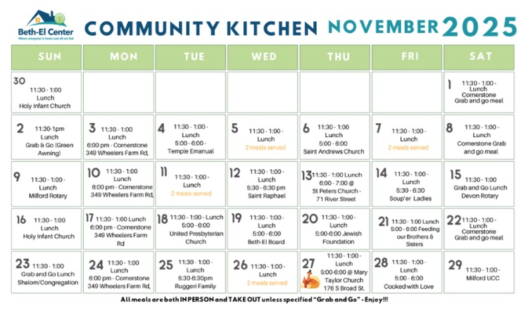 Community Kitchen November Calendar