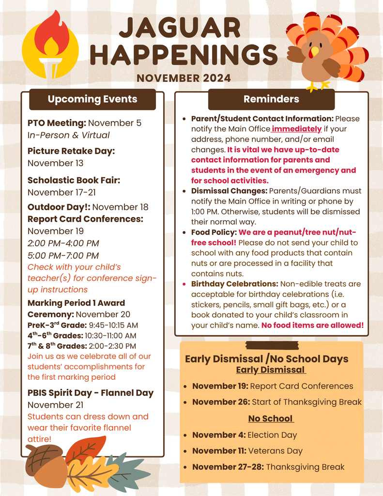 November 2025 Jaguar Happenings Flyer