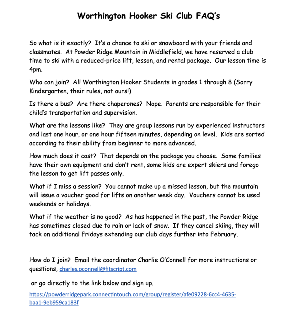Worthington Ski Club Flyer