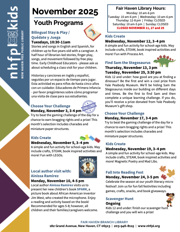 NHPL Youth Progam Calendar