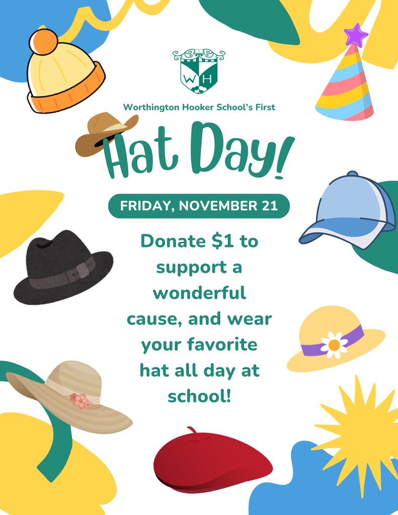 Hat Day 2025 Flyer - Donate $1 on Friday 11/21/25 and wear your favorite hat to school 