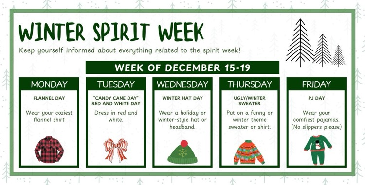 CBLA Spirit Week! Dec. 15- 19. 