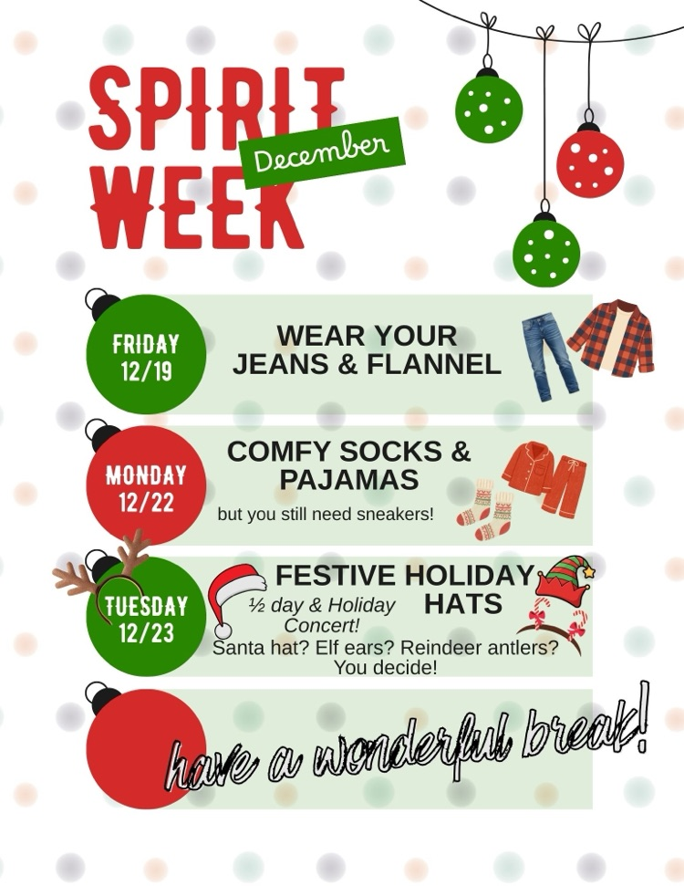 Spirit Days 12/19-12/23