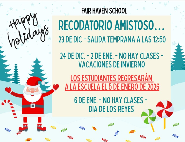 Early Dismissal 12/23