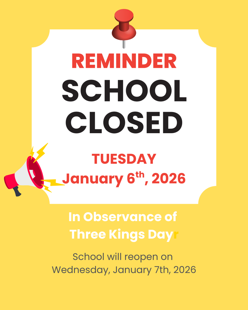 NHPS Schools will be closed tomorrow, Tuesday January 6th, in observance of Three Kings Day. School will reopen on Wednesday, January 7th. 