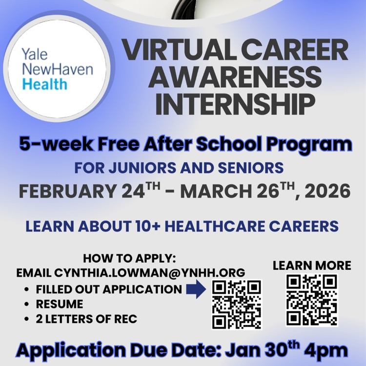 YNHH Virtual Career Awareness Flyer