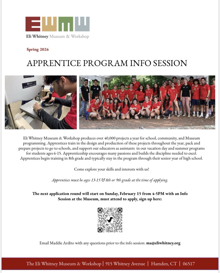 Eli Whitney Apprenticeship Opportunity