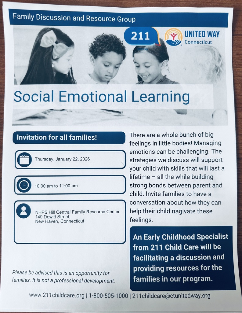 Family Resource Center will be having a social-emotional workshop for our Pre-K and Kindergarten parents, January 22, 2025 @ 10am in the FRC. El Centro de Recursos de Familia tendrá un taller de aprendizaje socio -emocional para los padres de pre-k y kinder el 22 de enero del 2025 a las 10am en el FRC.