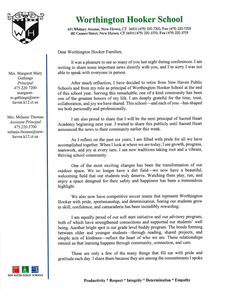 Letter from Mrs. Gethings