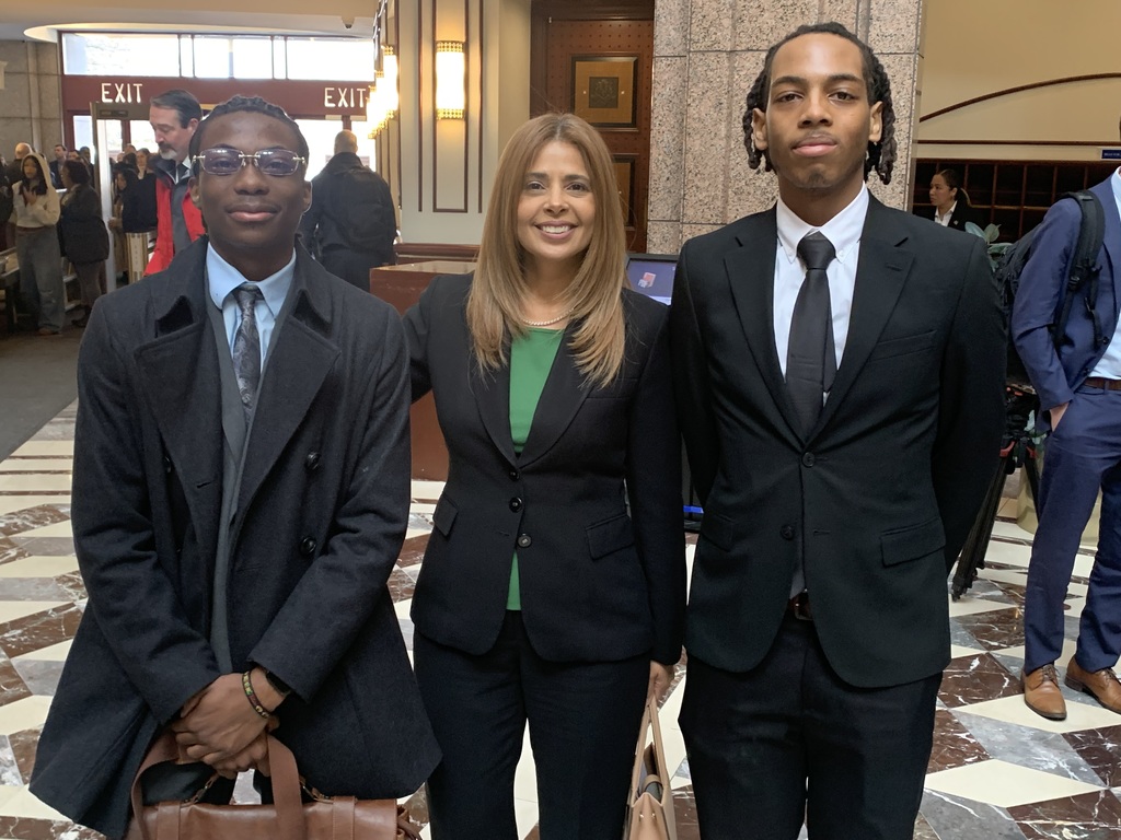 superintendent and students