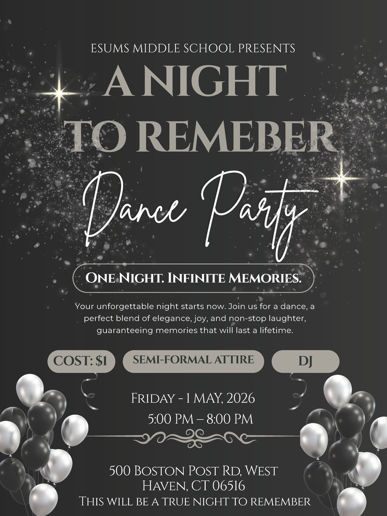 ESUMS Middle School Dance: Friday, May 1st @ 5pm