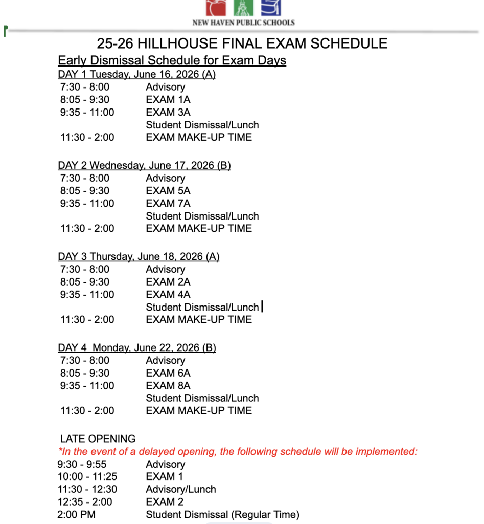 Final Exam Schedule