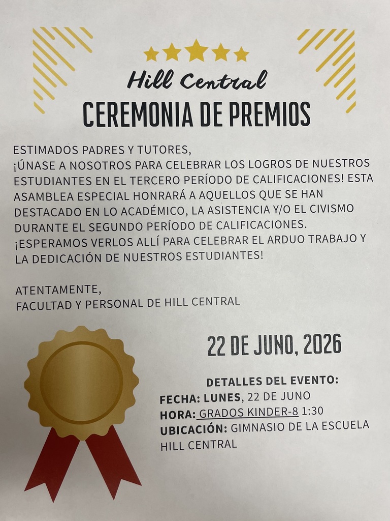 Hill Central  Awards
