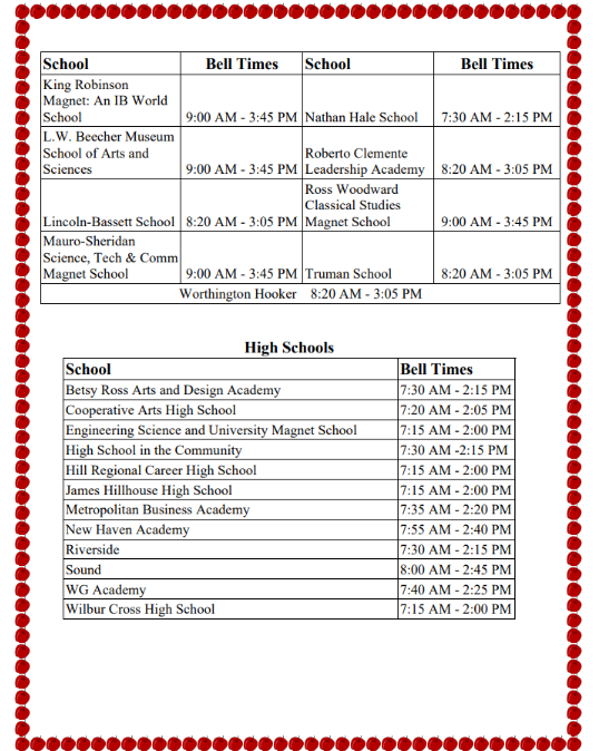 bell times