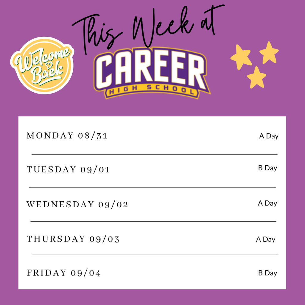 Career Schedule 8/31/26