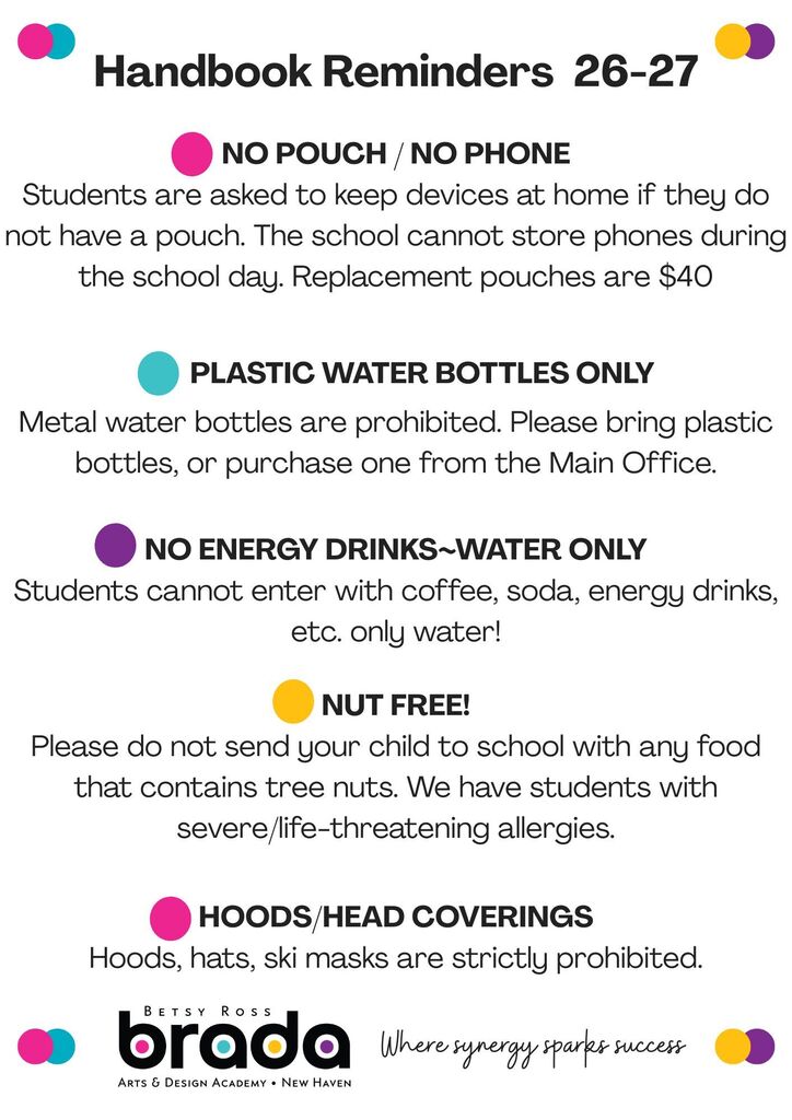 First Day of School Reminders