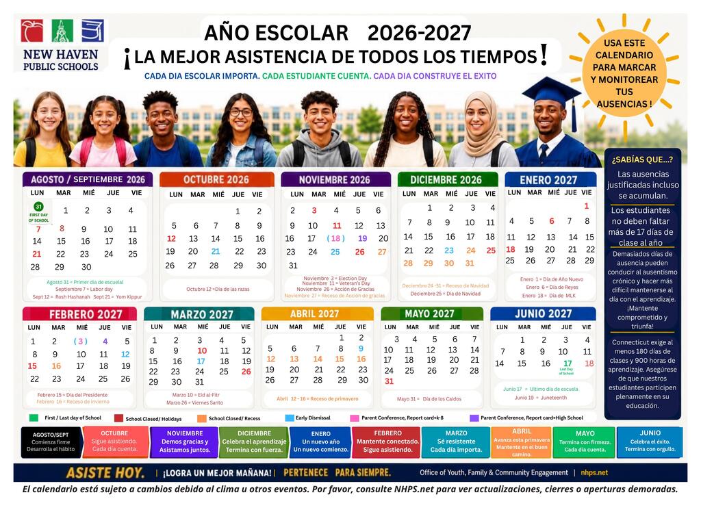 2026-2027 Attendance Tracker (Spanish)