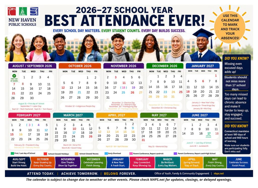2026-2027 Attendance Tracker (English)